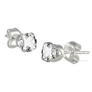 Genuine White Topaz Stud Earrings in Sterling Silver Free with Purchases of $150 or more.