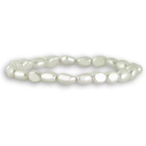 6-7MM Natural Freshwater White Pearl Stretch Bracelet