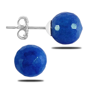 7 Carat All Natural Sapphire Ball Earrings in .925 Sterling Silver